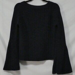 Dark Blue Chunky Knit Sweater With Bell Sleeves P2P 20 inches measured